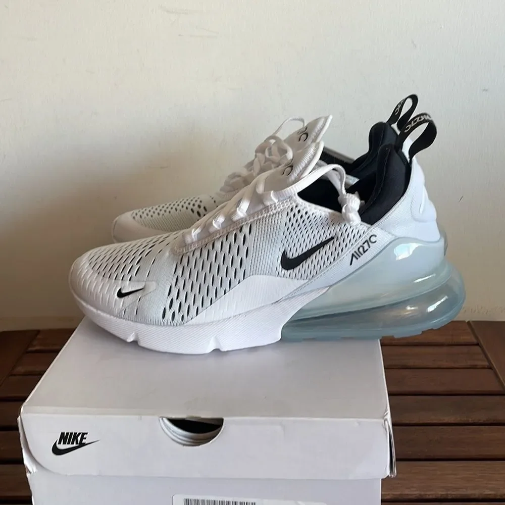 Nike Air Max 270 White/Black White Women Size 12(AH6789-100) - Picture 7 of 13